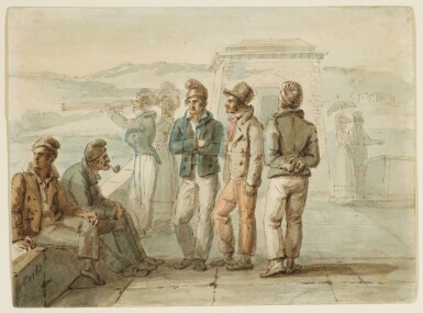 View full screen - View 1 of Lot 554. JEAN HENRI MARLET | A group of sailors.