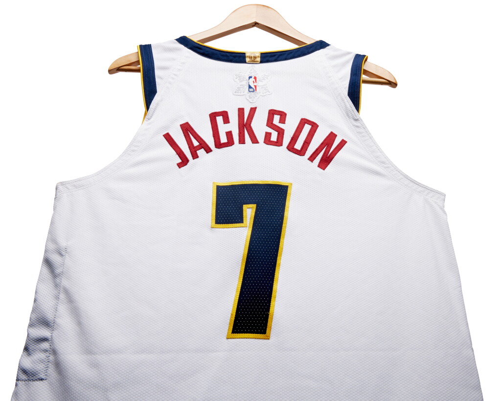 View full screen - View 1 of Lot 60. Reggie Jackson ‘Christmas Day’ Denver Nuggets 2023-2024 Game Worn Association Edition Jersey .