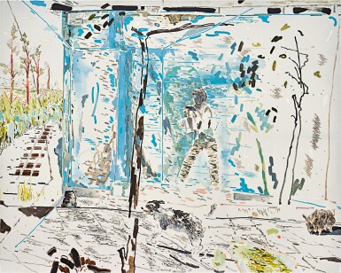 View full screen - View 1 of Lot 595. Chris Huen Sin Kan 禤善勤 | Walking Along A Pale Green Walkway 沿淡綠色的步道行走.