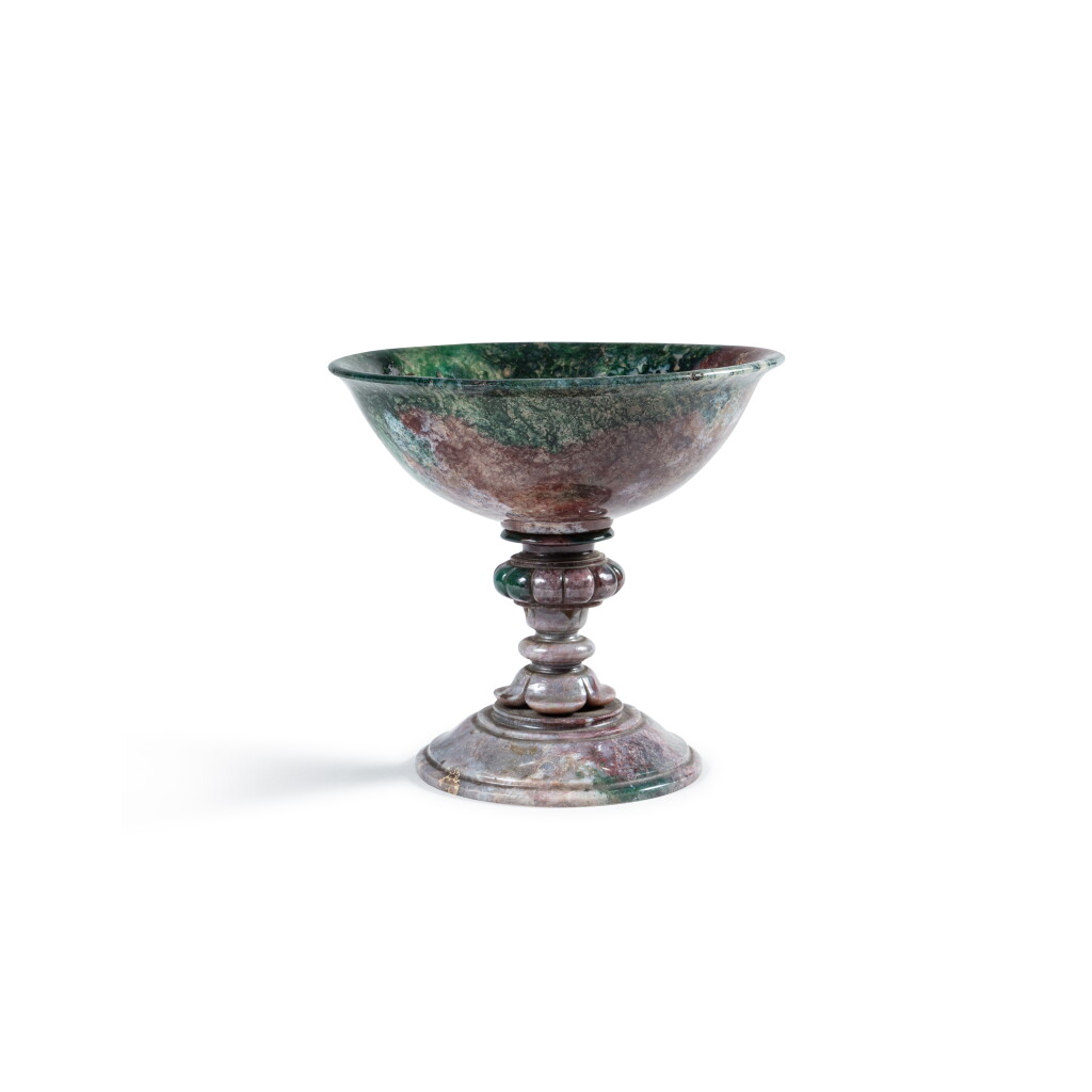 View full screen - View 1 of Lot 81. A moss agate cup, late 19th-early 20th century.