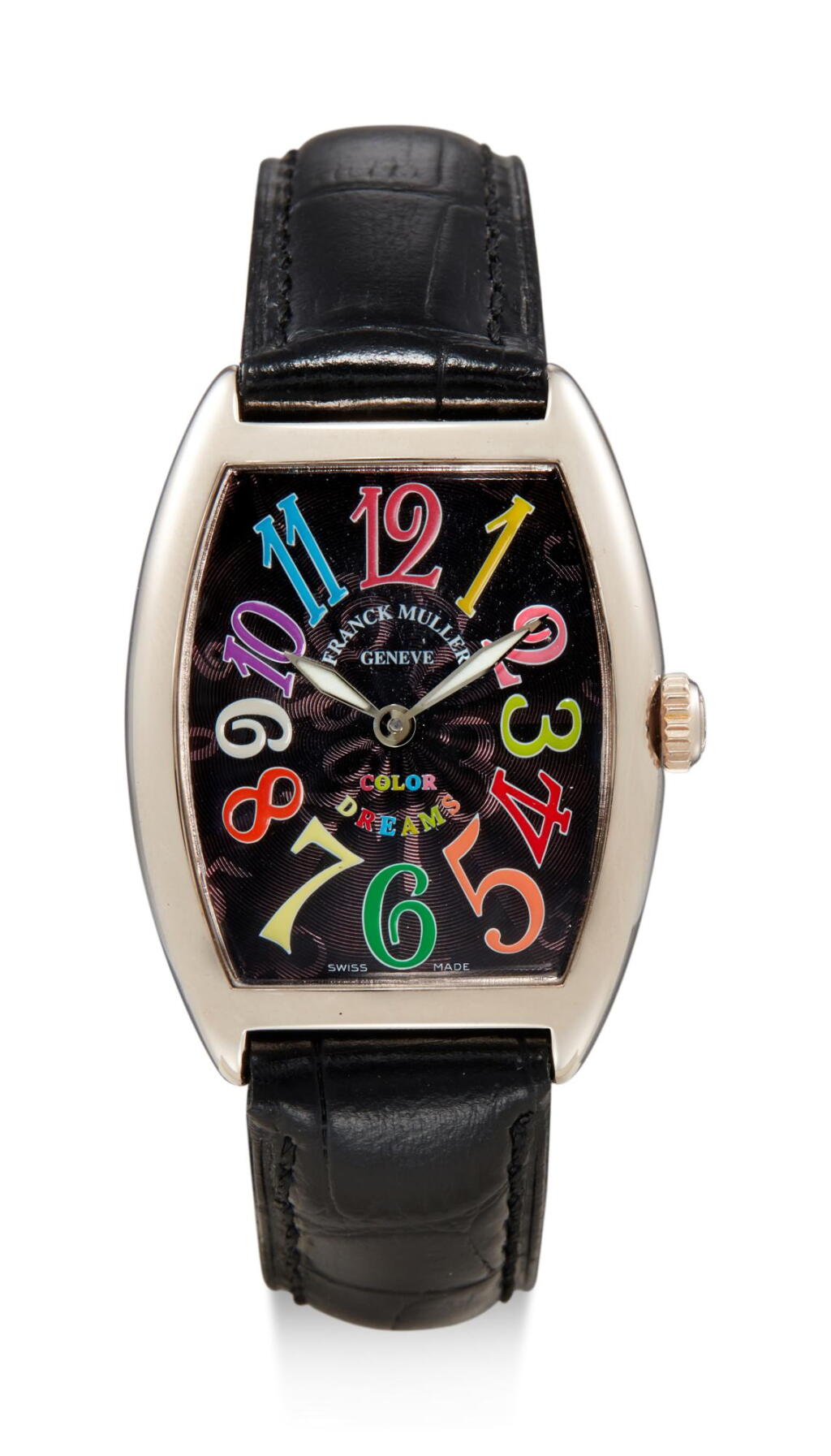 View full screen - View 1 of Lot 8026. FRANCK MULLER | CINTRÉE CURVEX COLOR DREAMS, REFERENCE 7502 QZ, A WHITE GOLD WRISTWATCH, CIRCA 2010.