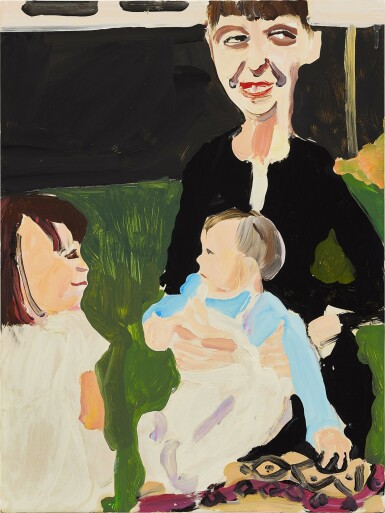 View full screen - View 1 of Lot 5897. Chantal Joffe 香塔爾 · 佐夫 | Untitled (Sylvia, Frieda, Nicholas)無題(西爾維婭、弗里達、尼古拉斯).