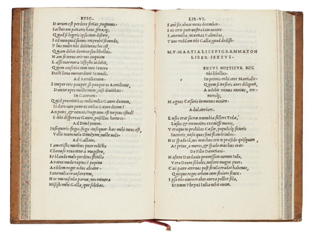 View full screen - View 1 of Lot 132. Martialis, Epigrammata, Venice, Aldus, 1501, mottled calf.