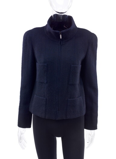 View full screen - View 1 of Lot 98. MIDNIGHT BLU CACHEMIRE JACKET, CHANEL.