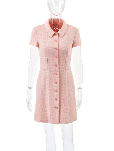 Chanel | Pink And White Cotton - And Wool Blend Shirt Dress | Chanel: Chanel | Pink And White Cotton - And Wool Blend Shirt Dress | Chanel: