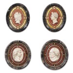 A set of four marble medallions, in antique style