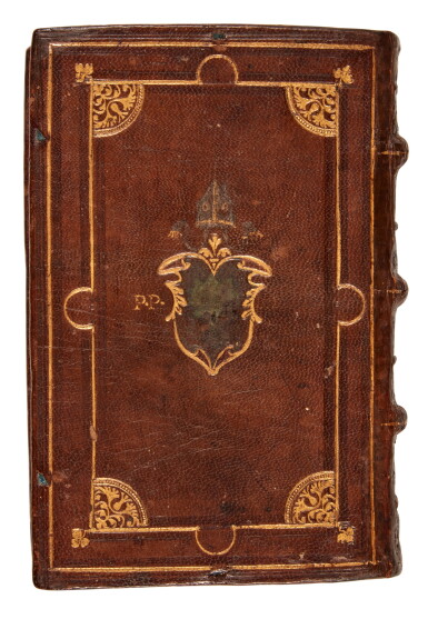 View full screen - View 1 of Lot 1117. Homerus, Ilias, Andrea Divo interprete, Venice, 1537, contemporary brown morocco for Pier Paolo Vergerio.