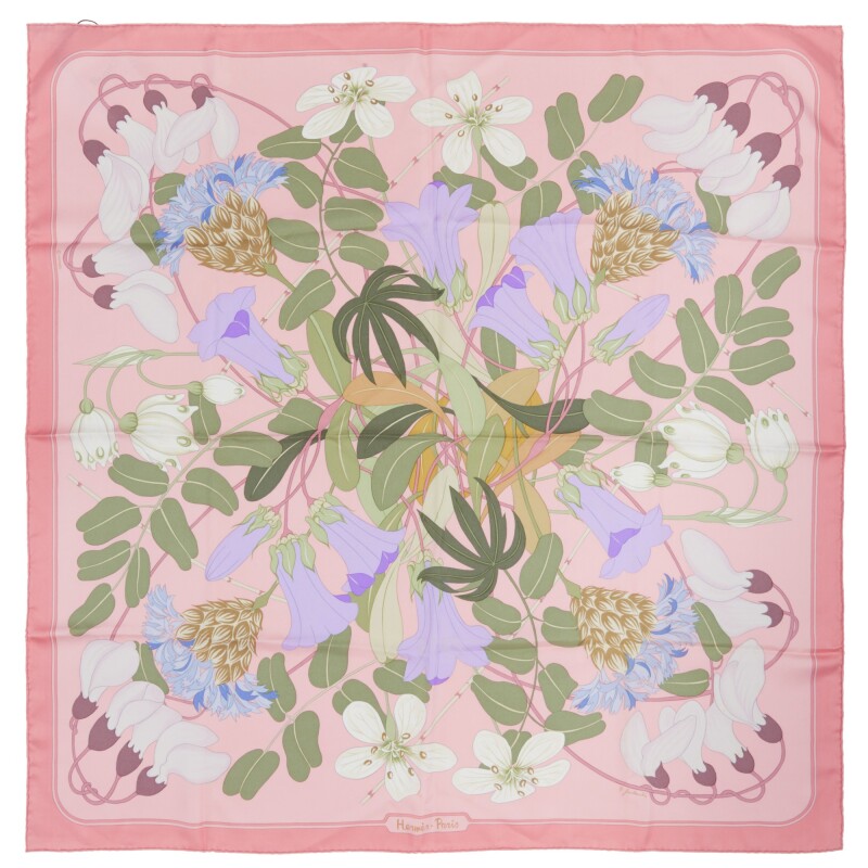 Multicolor Silk Flora Graeca Paeonia Bysantin by Niki Goulandris Scarf 90