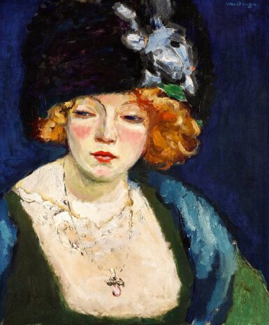 View full screen - View 1 of Lot 127. La dame au chapeau.