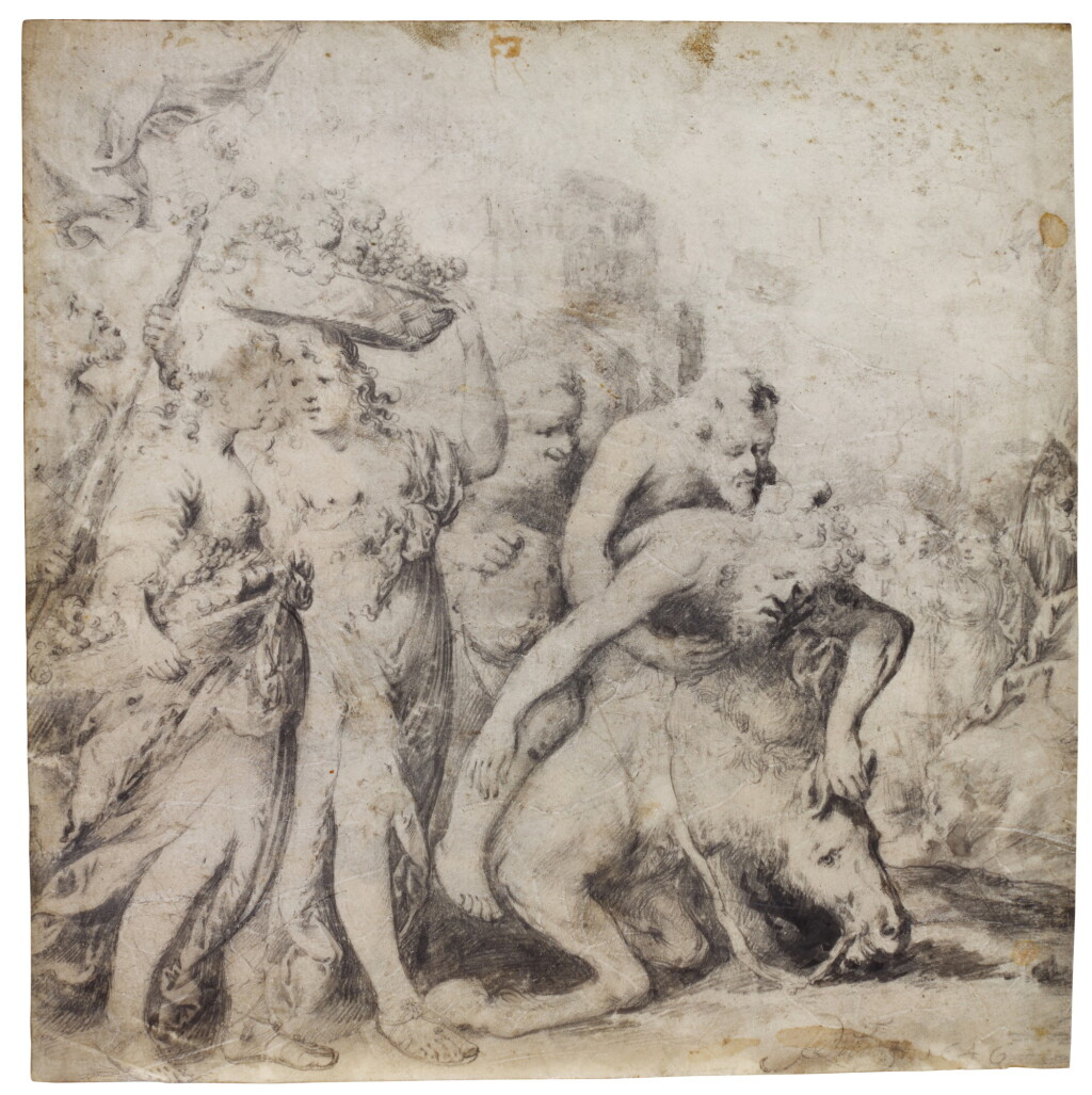 View full screen - View 1 of Lot 121. A Bacchanal with the drunken Silenus.