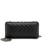 Grey Quilted Lambskin Clutch Silver Hardware, 2012