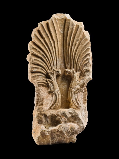 View full screen - View 1 of Lot 408. An Attic Double-sided Marble Anthemion, 3rd Quarter of 4th Century B.C..