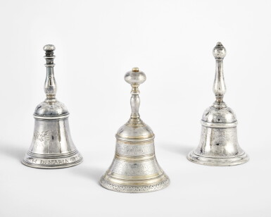 View full screen - View 1 of Lot 671. Three Continental Silver Bells, 18th Century.