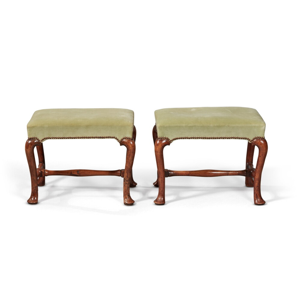 View full screen - View 1 of Lot 111. A Pair of George I Walnut Stools, Circa 1720.