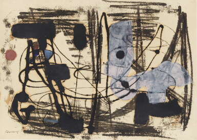 View full screen - View 1 of Lot 10. Ohne Titel (Schwingend im Raum) Untitled (Swinging in Space).