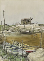 Léonard Tsuguharu Foujita 藤田嗣治 | Barques à marée basse 低潮的船隻