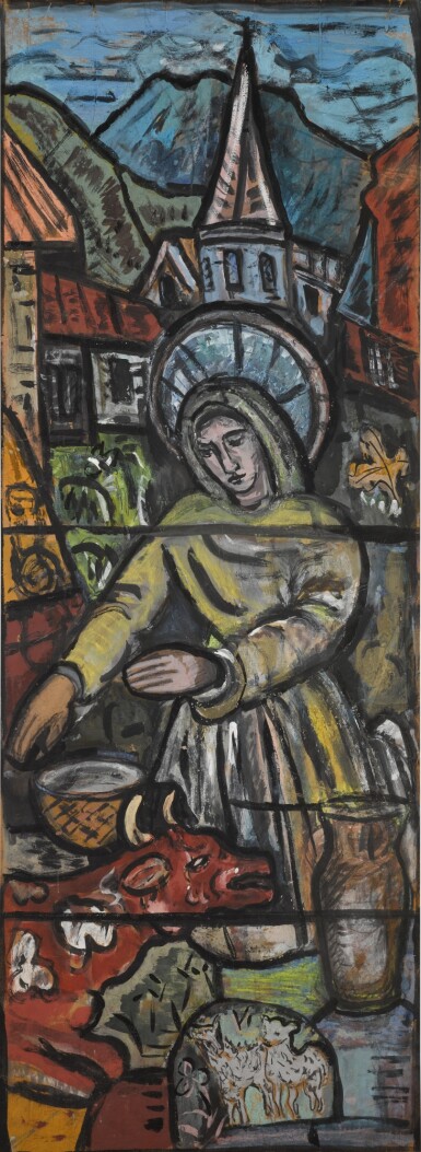 View full screen - View 1 of Lot 219. Cartoon for Window in St. John's Church, Malone, Belfast.