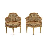 A Pair of Louis XVI Giltwood Fauteuils de Bureau, Possibly Swedish, Late 18th Century