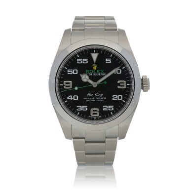 View full screen - View 1 of Lot 35. Air-King, Ref. 116900 Stainless steel wristwatch with bracelet Circa 2021.