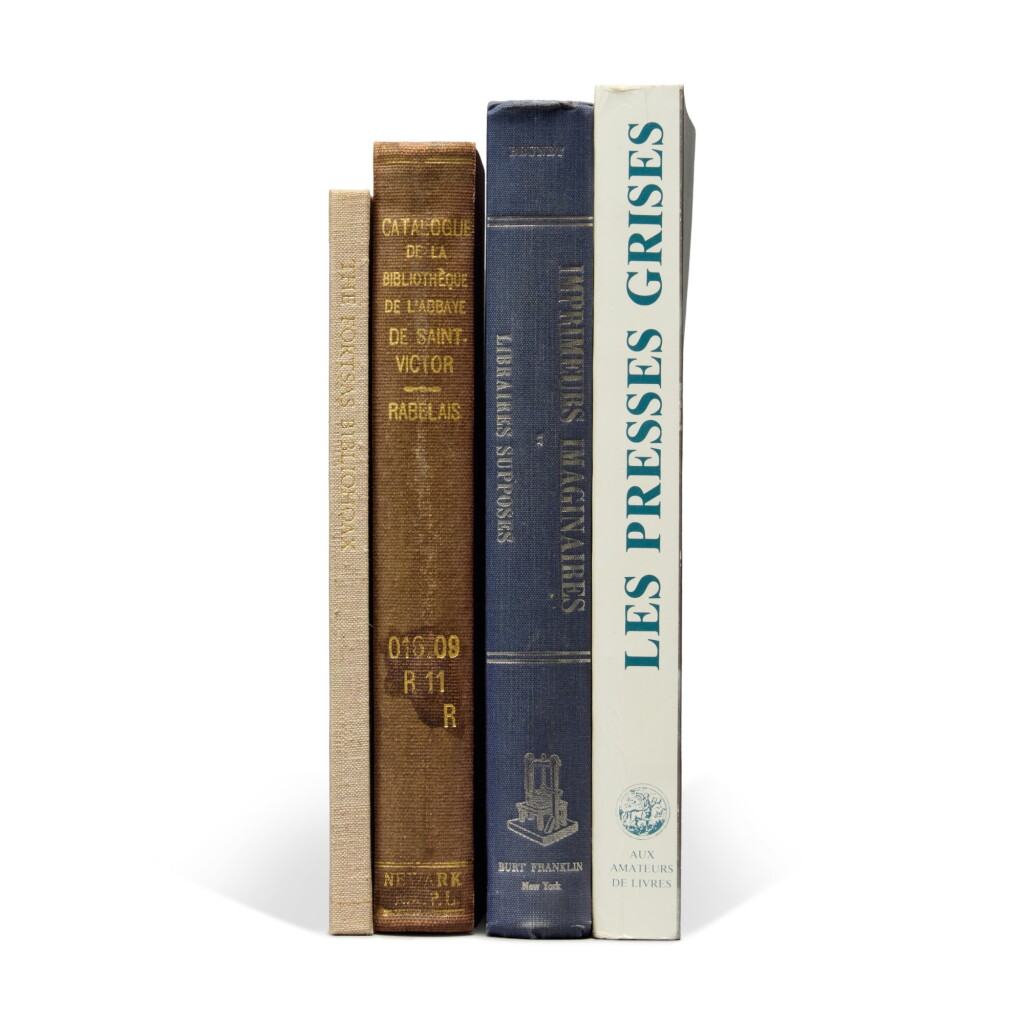 View full screen - View 1 of Lot 98. Book production - Counterfeits, Fictitious imprints, Imaginary books and libraries.