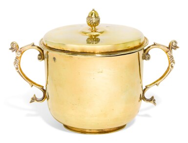 View full screen - View 1 of Lot 210. A Charles II silver-gilt two-handled porringer and cover, maker's mark attributed to Richard Marchant, London, 1684.