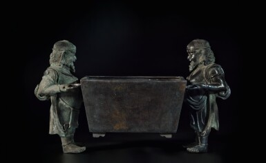 View full screen - View 1 of Lot 231. A rare bronze 'foreigners' rectangular censer, 17th / 18th century .