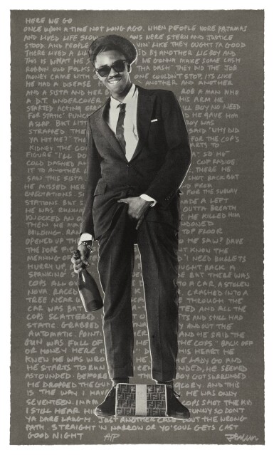 View full screen - View 1 of Lot 61. JANETTE BECKMAN | SLICK RICK, SILVER TEXT. SILKSCREEN. ARTIST'S PROOF. 2017..