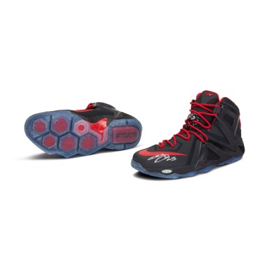 View full screen - View 1 of Lot 24. LeBron James Dual Signed Nike LeBron 12 Player Exclusive .