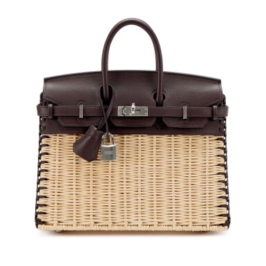 View full screen - View 1 of Lot 14. Rouge Sellier Swift and Osier Wicker Picnic Birkin 25 Palladium Hardware, 2022.