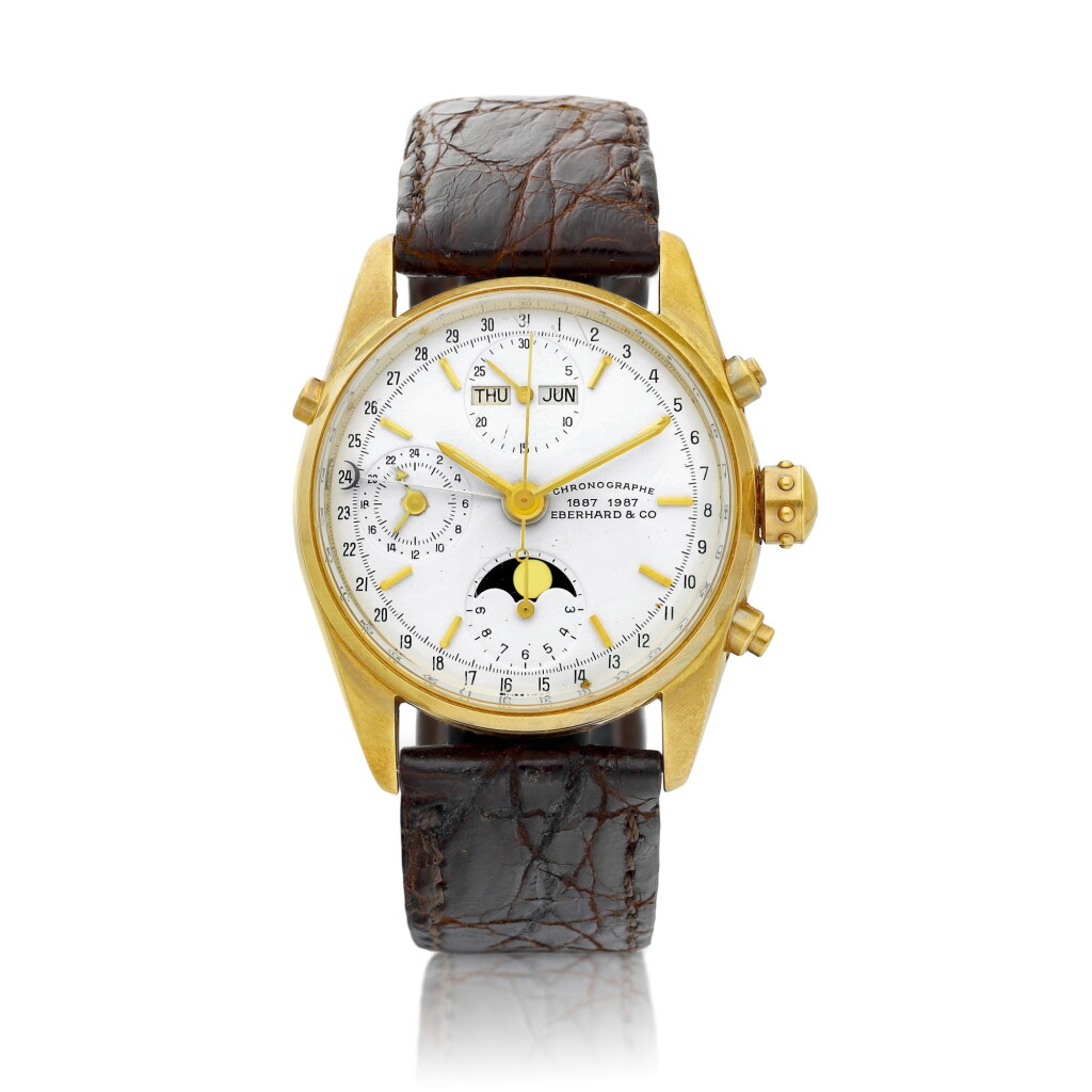 View full screen - View 1 of Lot 8221. Navy Master | A yellow gold triple calendar chronograph wristwatch with moon phases, Circa 1987 | Navy Master | 黃金全日曆計時腕錶,備月相顯示,約1987年製.