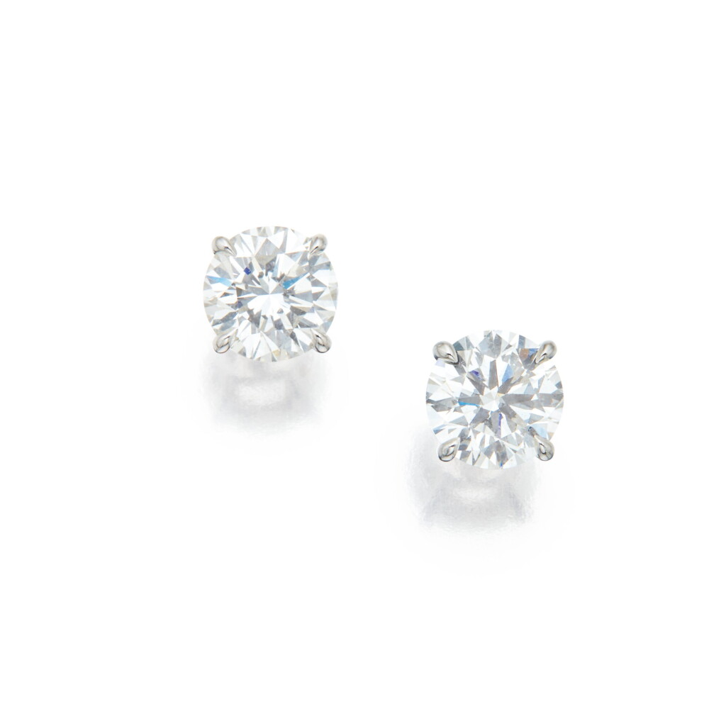 View full screen - View 1 of Lot 8. Pair of Diamond Earstuds.