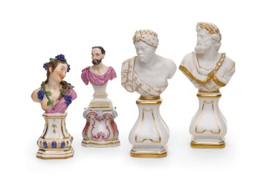 View full screen - View 1 of Lot 273. A Meisen porcelain bust and three others, various dates, 18th century.