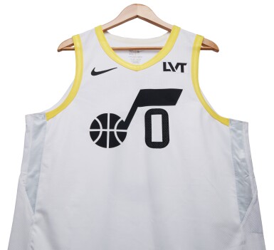 View full screen - View 1 of Lot 145. Taylor Hendricks Utah Jazz 2023-2024 Game Worn Association Edition Jersey.