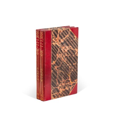 View full screen - View 1 of Lot 30. Madame Bovary. Michel Lévy, 1857. 2 volumes petit in-12. Demi-maroquin rouge à coins en reliure de l'époque. Premier tirage..