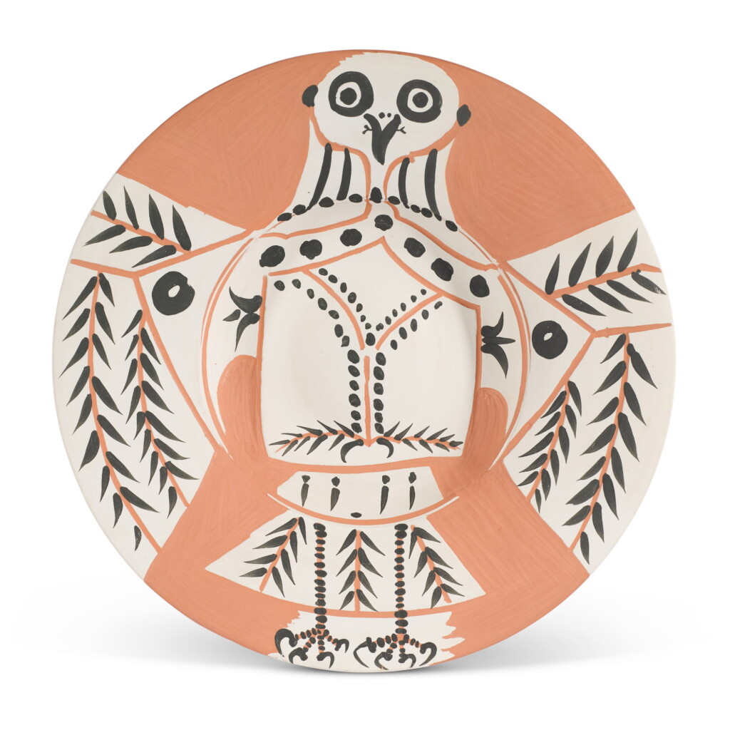 View full screen - View 1 of Lot 67. Hibou blanc sur fond rouge (A. R. 395).