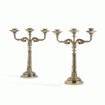 A Pair of Regency Silver-Gilt Three-Light Candelabra, Paul Storr, London, 1814