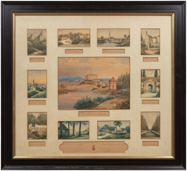 View full screen - View 1 of Lot 1087. Views of the castles and villages of Kirchberg | Onze vues des châteaux et villages de Kirchberg.