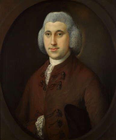 View full screen - View 1 of Lot 99. Portrait of James Haviland (c. 1747–1779), half-length, in a painted oval.