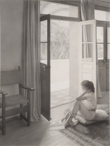 View full screen - View 1 of Lot 541. Interior with Girl.