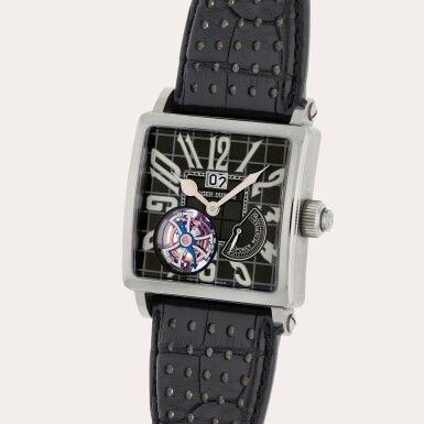 View full screen - View 1 of Lot 360. Golden Square Flying Tourbillon, Reference G-40-03-7 | A stainless steel flying tourbillon wristwatch with date and power reserve indication | Circa 2007.