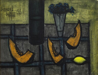 View full screen - View 1 of Lot 706. Bernard Buffet 貝爾納・布菲 | Nature morte aux tranches de melon 靜物甜瓜.