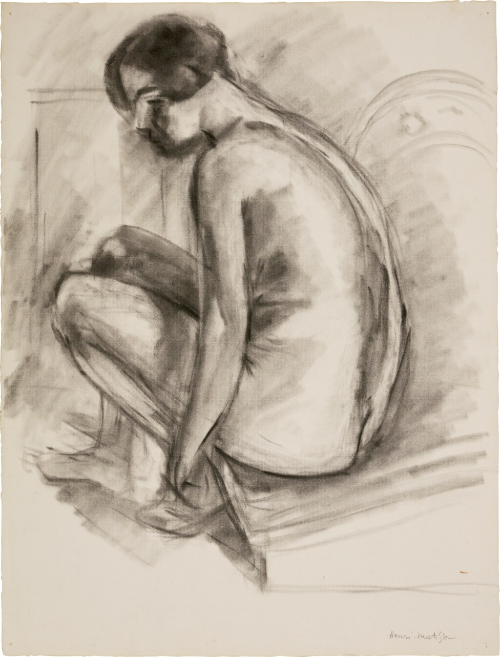 View full screen - View 1 of Lot 161. Jeune femme accroupie.
