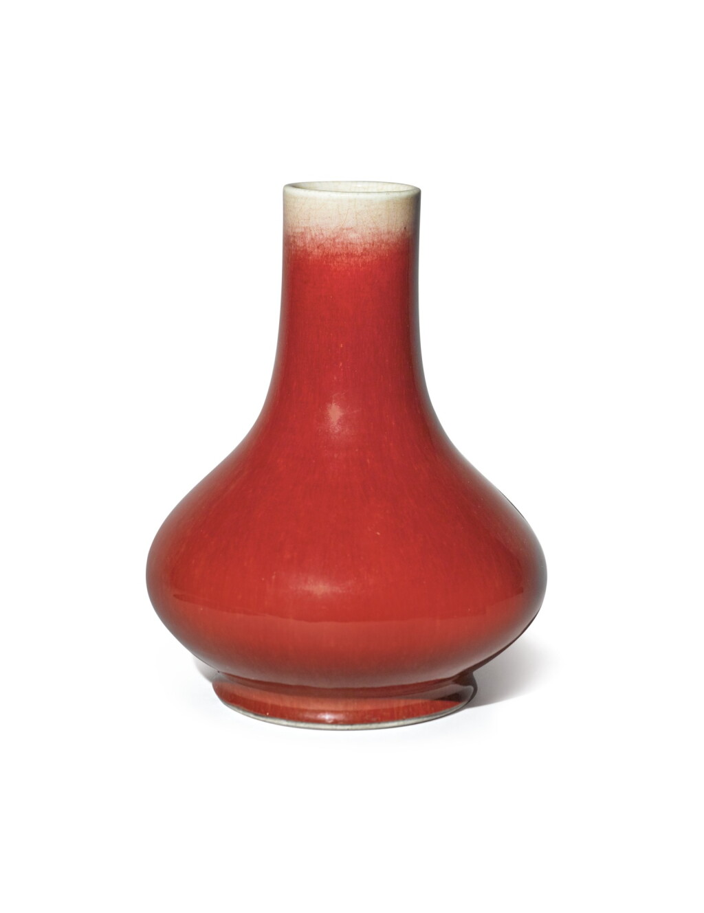 View full screen - View 1 of Lot 802. A COPPER-RED-GLAZED BOTTLE VASE, QING DYNASTY, 18TH CENTURY.
