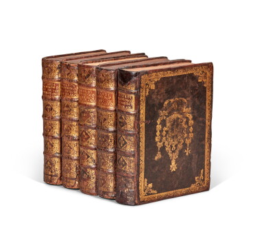 View full screen - View 1 of Lot 24. Bayardi, Prodromo delle antichità d´Ercolano, Naples, 1752, 5 volumes, Neapolitan armorial calf gilt.
