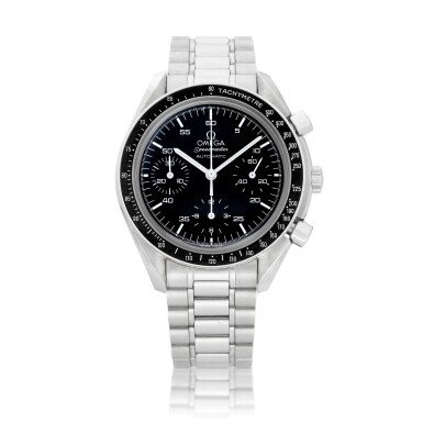 View full screen - View 1 of Lot 8033. Speedmaster Reduced, Reference 3510.50.00 | A stainless steel chronograph wristwatch with bracelet, Circa 2004 | 歐米茄 | 超霸系列 Reduced 型號3510.50.00 | 精鋼計時鏈帶腕錶,約2004年製.