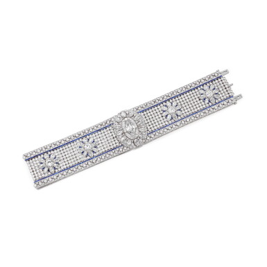 View full screen - View 1 of Lot 103. Diamond and Colored Stone Bracelet 鑽石配彩色寶石手鏈.