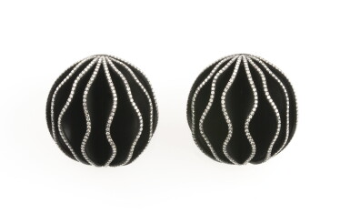 View full screen - View 1 of Lot 5. Diamond ear clips, 'Walnuts', Michele della Valle.