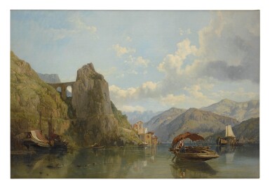 View full screen - View 1 of Lot 36. GEORGE CLARKSON STANFIELD | NEAR LOGGIO, ON THE LAKE OF LUGANO.