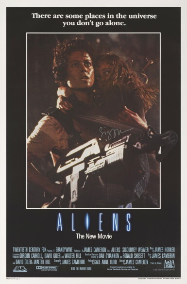 View full screen - View 1 of Lot 273. ALIENS (1986) INTERNATIONAL POSTER, BRITISH, SIGNED BY SIGOURNEY WEAVER.