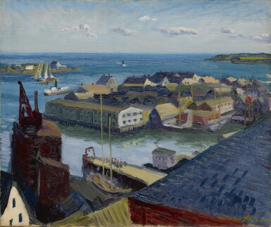 View full screen - View 1 of Lot 108. JOHN SLOAN | FISHING PORT, GLOUCESTER.